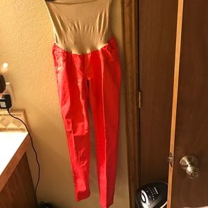 Jessica Simpson coral maternity jeans