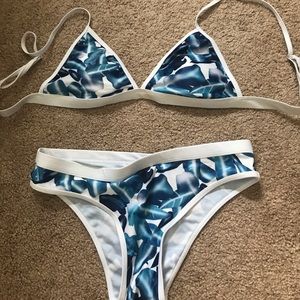 Blue Palm Leaf Bikini