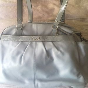 Blue leather coach bag