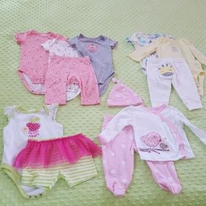 4 Baby Girl Outfits (12 pieces total)
