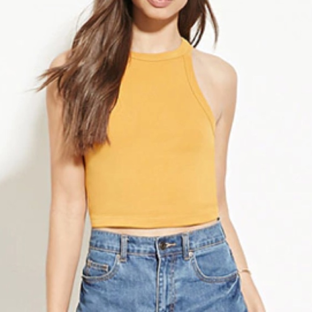 Never worn!! F21 Mustard Yellow Crop Top