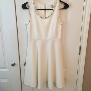 White Cotton Pearled Dress