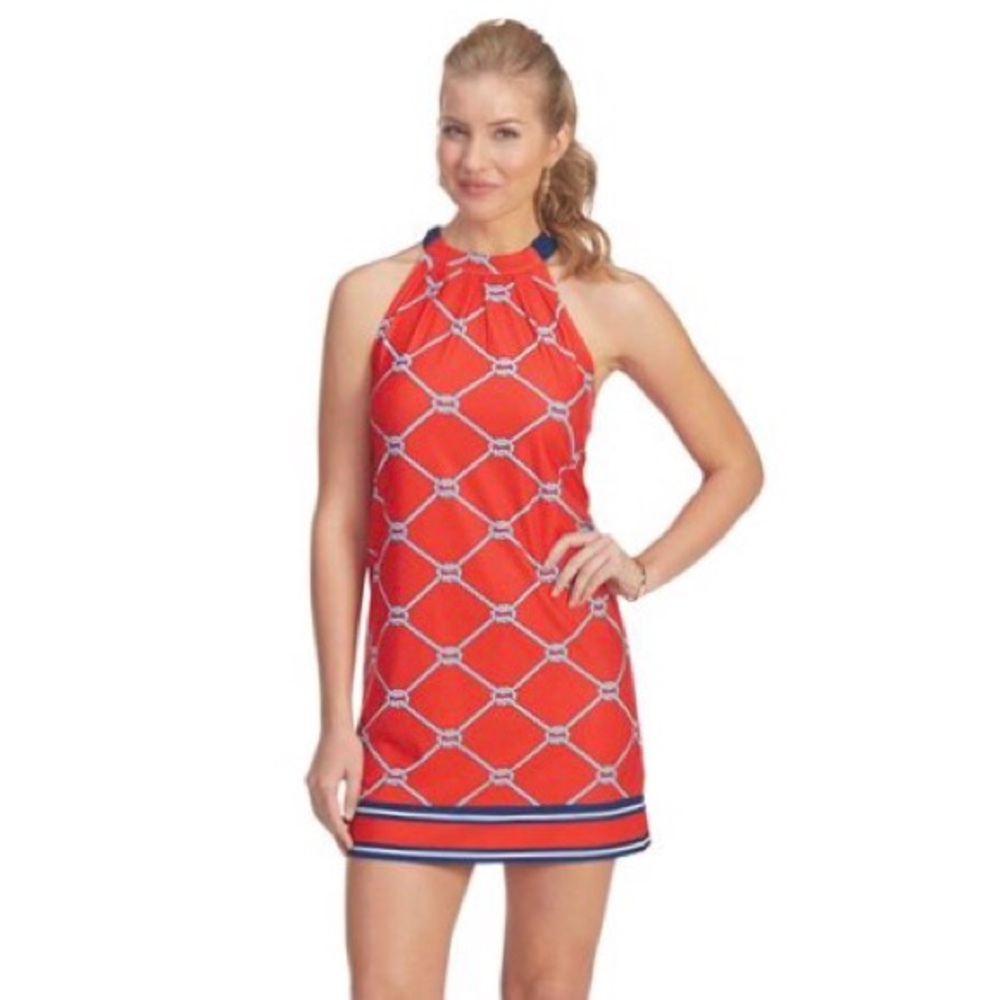 Mud Pie red and navy nautical dress