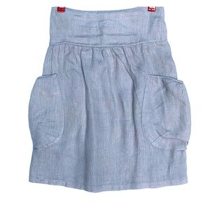 Zara Basic Gray Linen Pocket Skirt