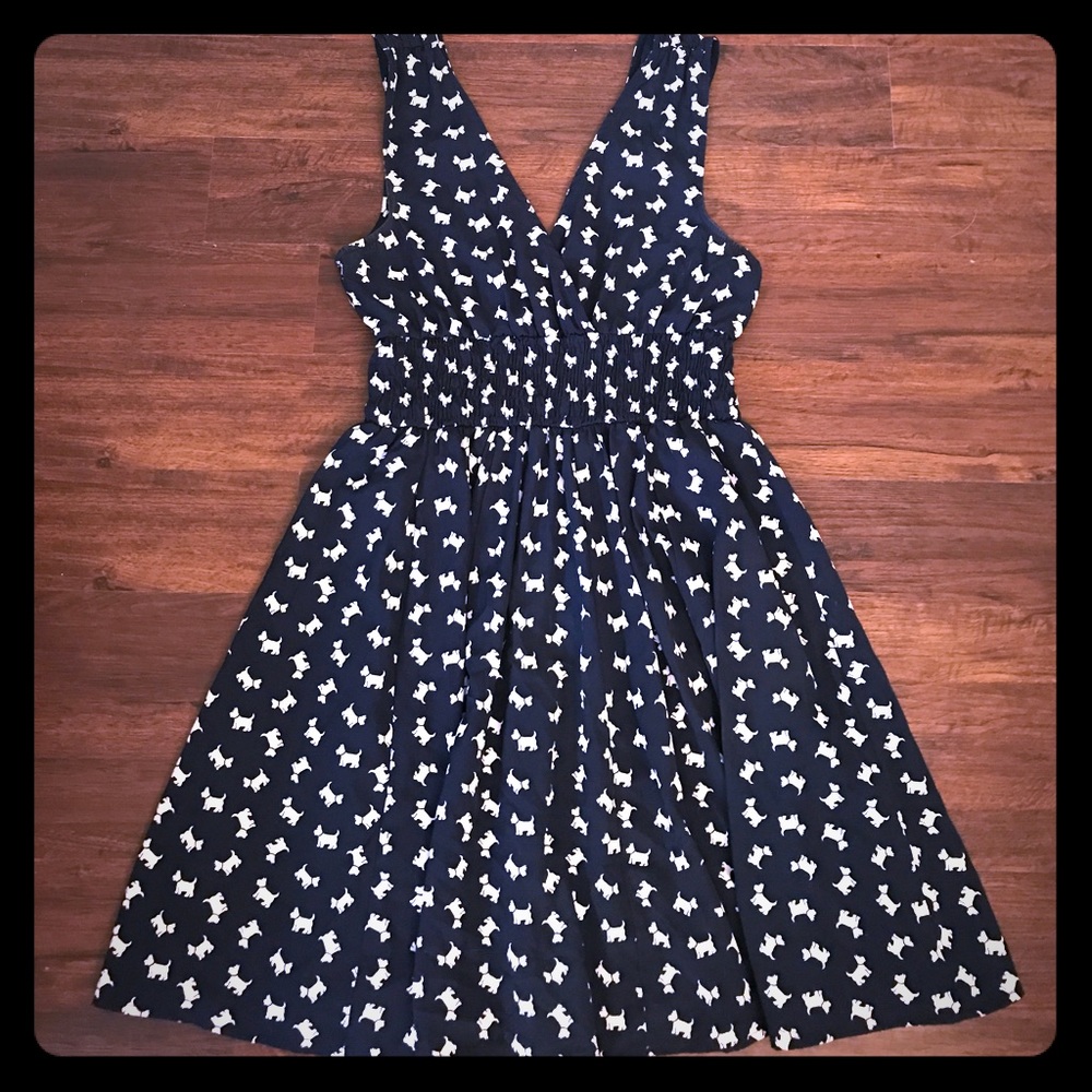 Navy Scottish dog summer dress
