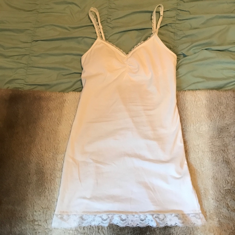 White camisole with lace trim