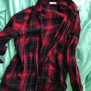 Red and blue flannel from garage