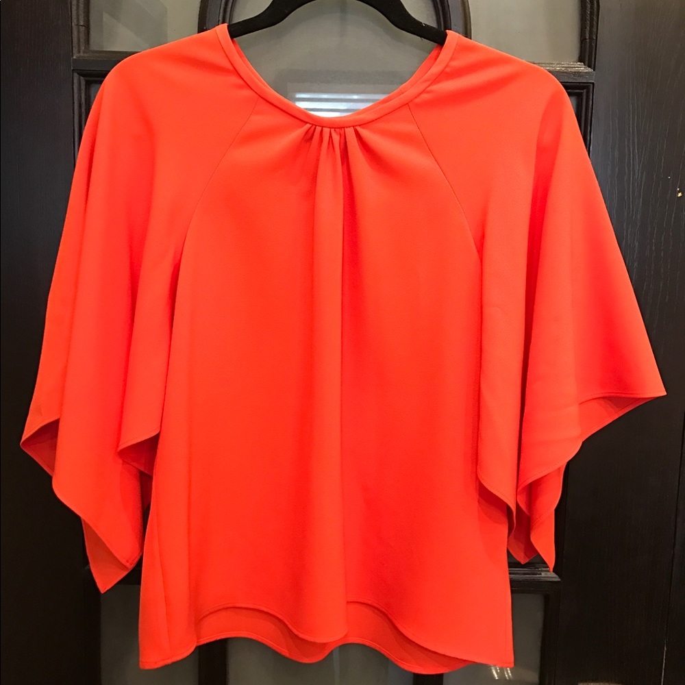 Zara neon orange blouse
