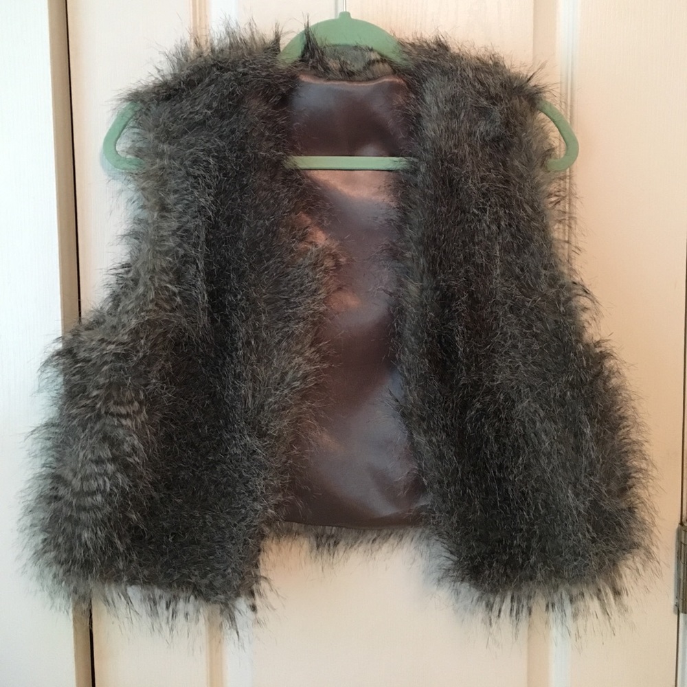 Gray Fuzzy Vest