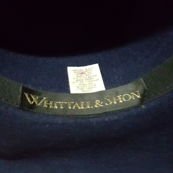 Navy Wool Hat with bow - Picture 4 of 4