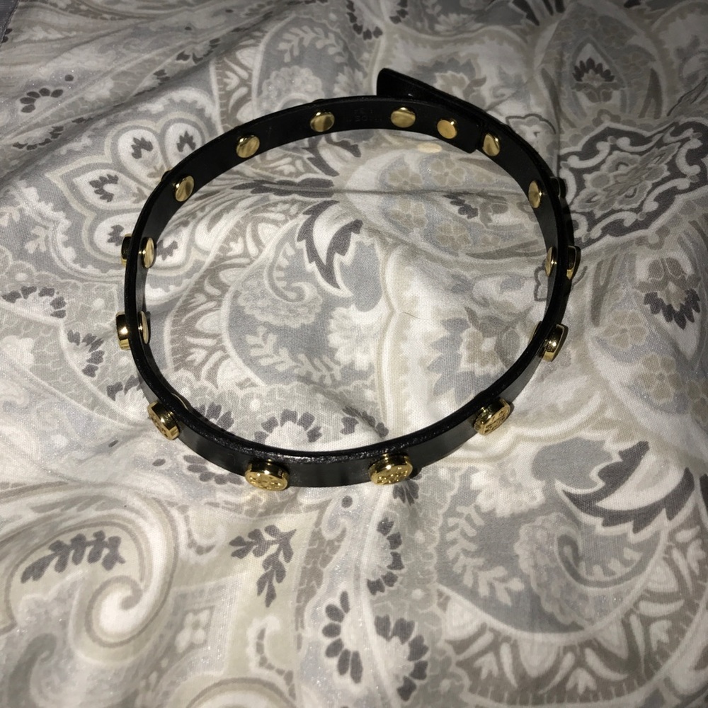 Tory Burch black and gold wrap bracelet
