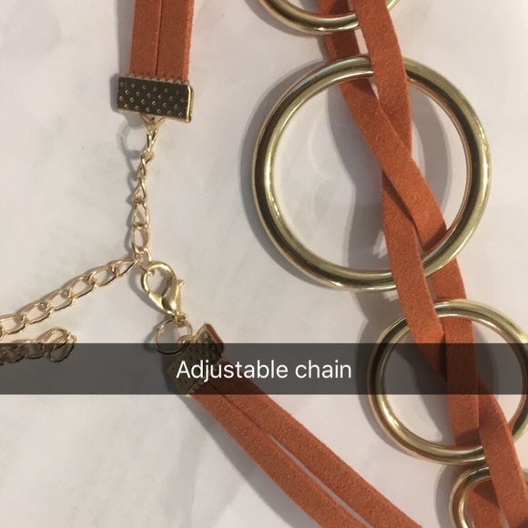 Light blue suede/ gold choker - Picture 2 of 2