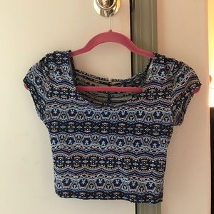 Tribal print crop top