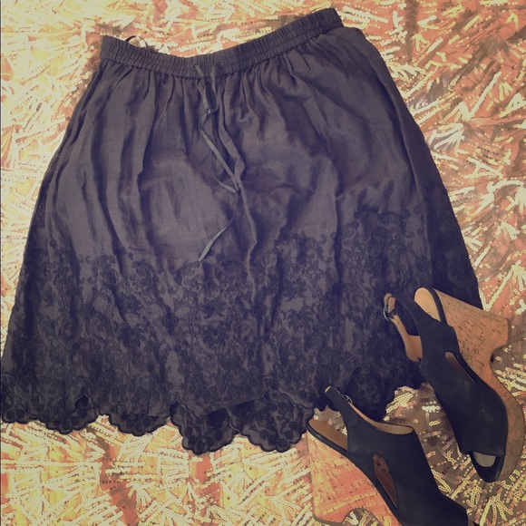 Anthropologie Dresses & Skirts - Anthro Fei Black Cotton Skirt
