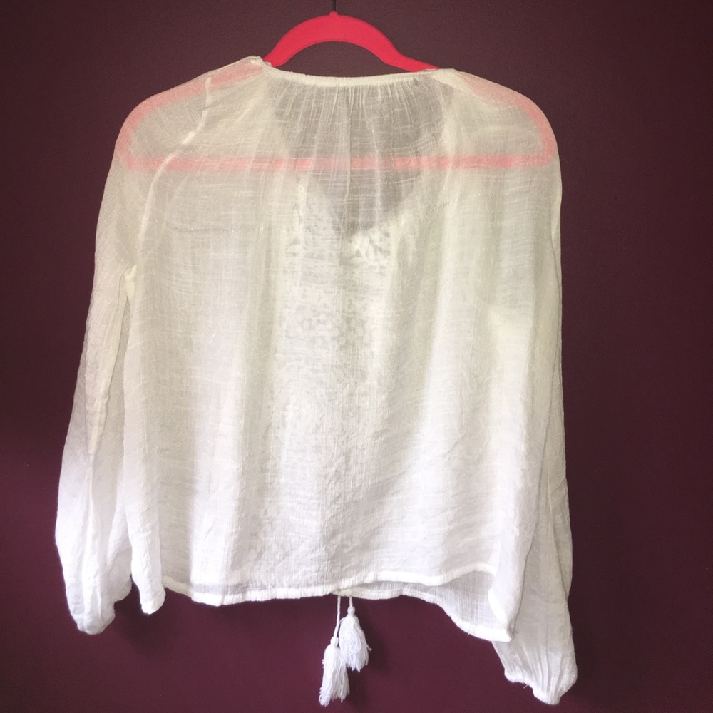 🌷HP 2/14🌷☯️White Boho Top☯️ - Picture 4 of 5