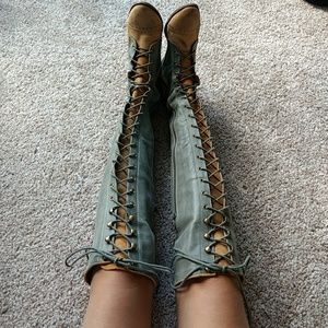 Jeffrey Campbell over the knee leather boots
