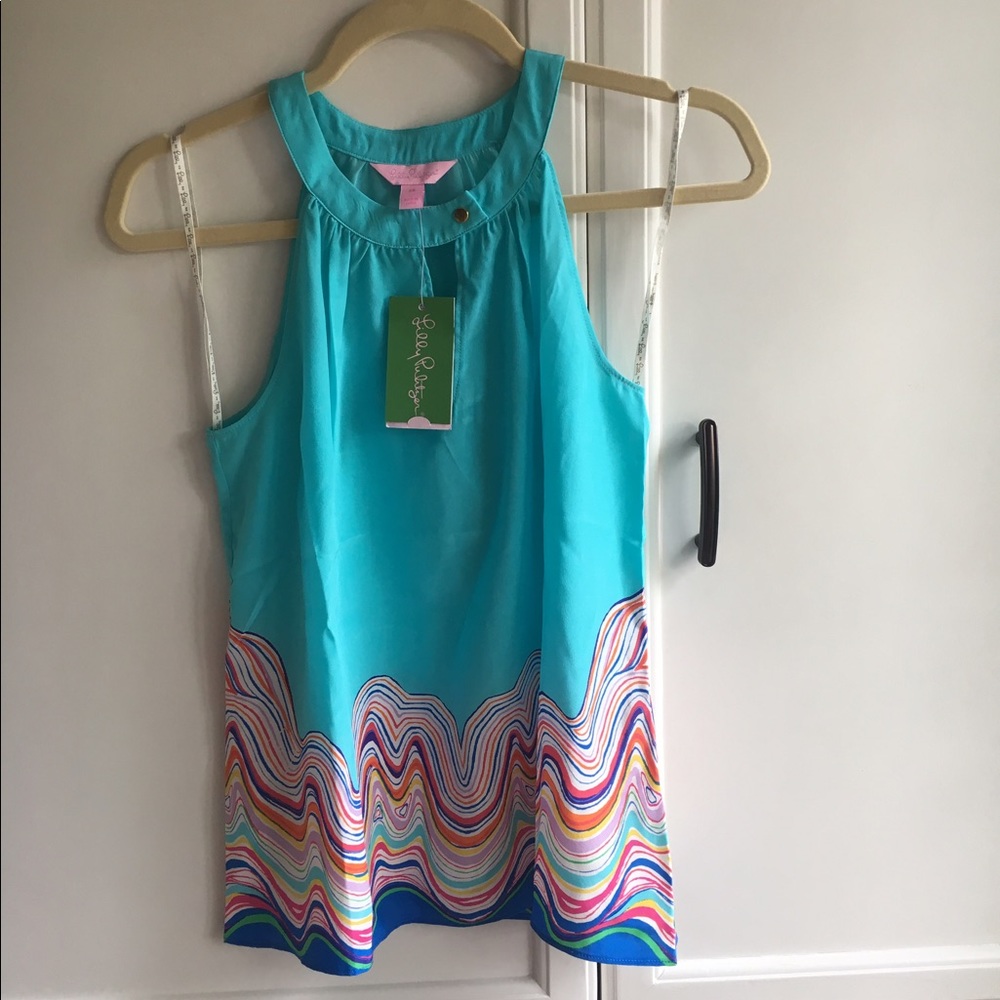 NWT Lilly Pulitzer XS blue halter top