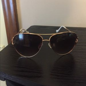 Gold framed aviator sunglasses