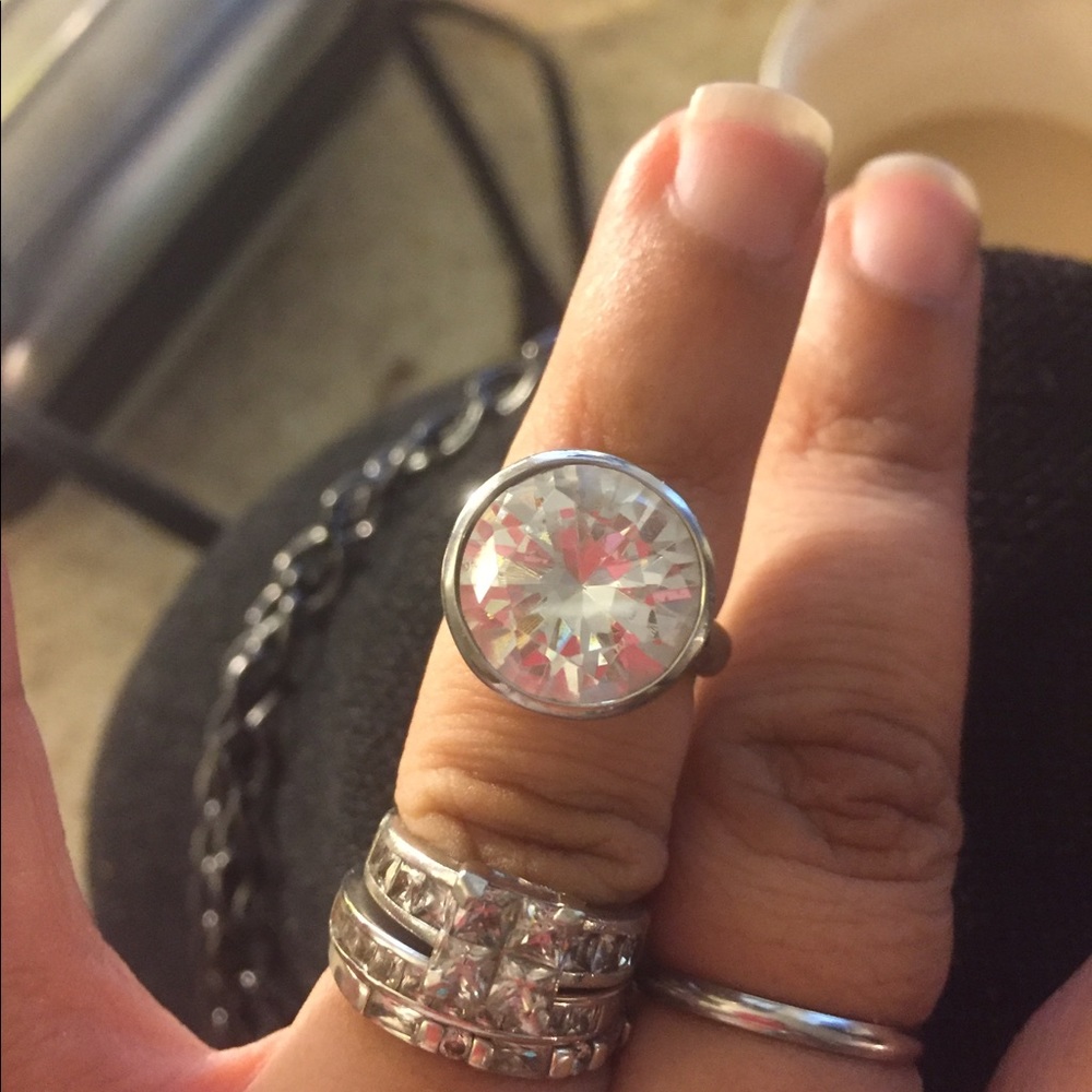 Beautiful stainless steel 3 carat ring.