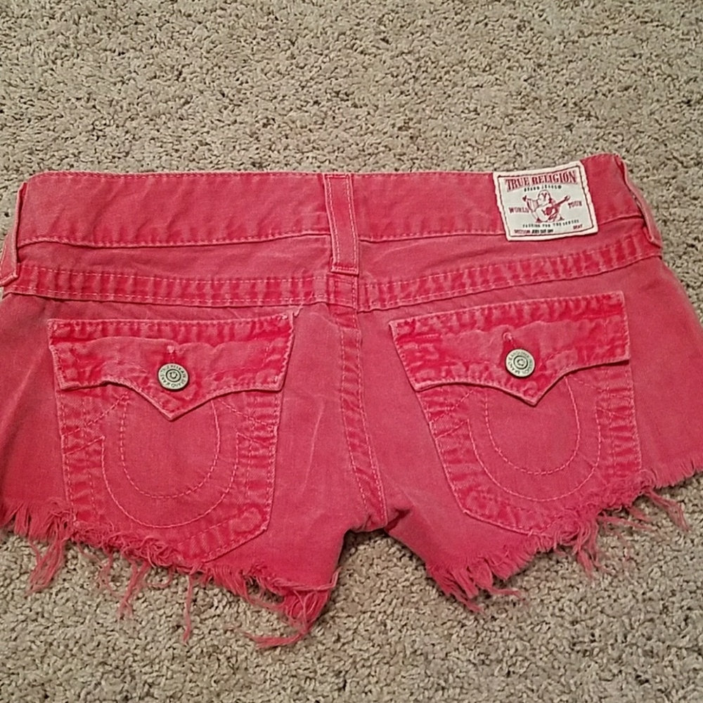 True religion joey cut off shorts