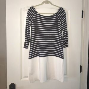 Bailey44 stripe and leather dress