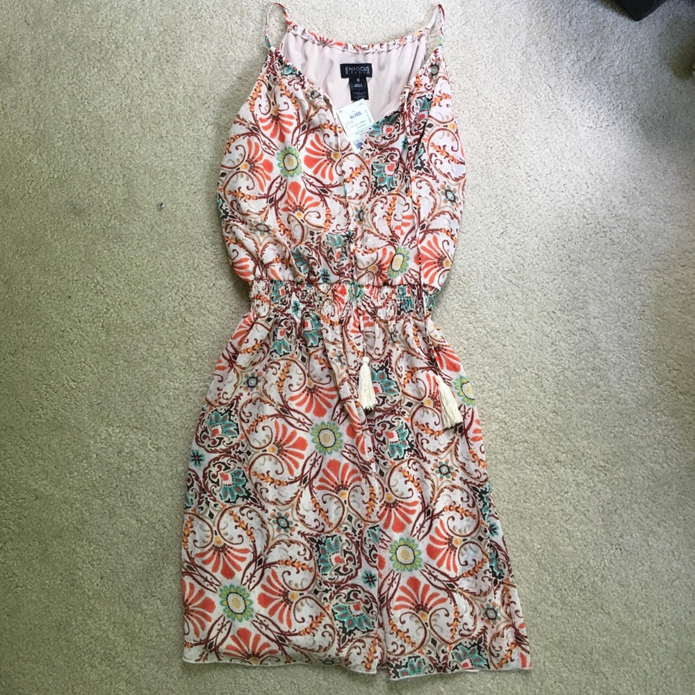 Flowy tan summer dress