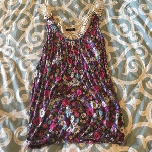 Lacy flower tank top