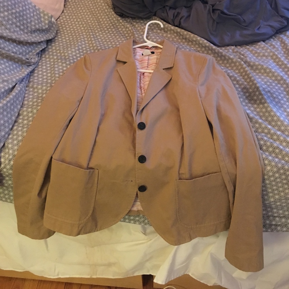 J crew tan cotton blazer!