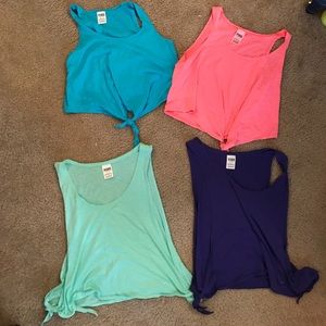 2 crop tops & 2 cutoffs by Victoria's Secret Pink!