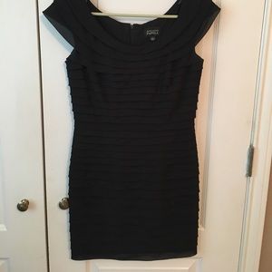 Little Black Adrianna Papell Ruffled Dress