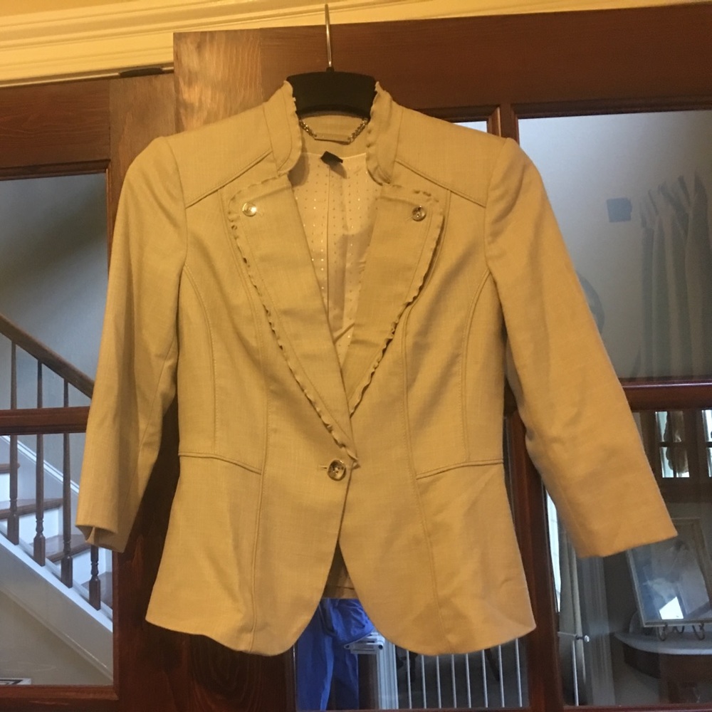 White House black market khaki linen blazer size 0