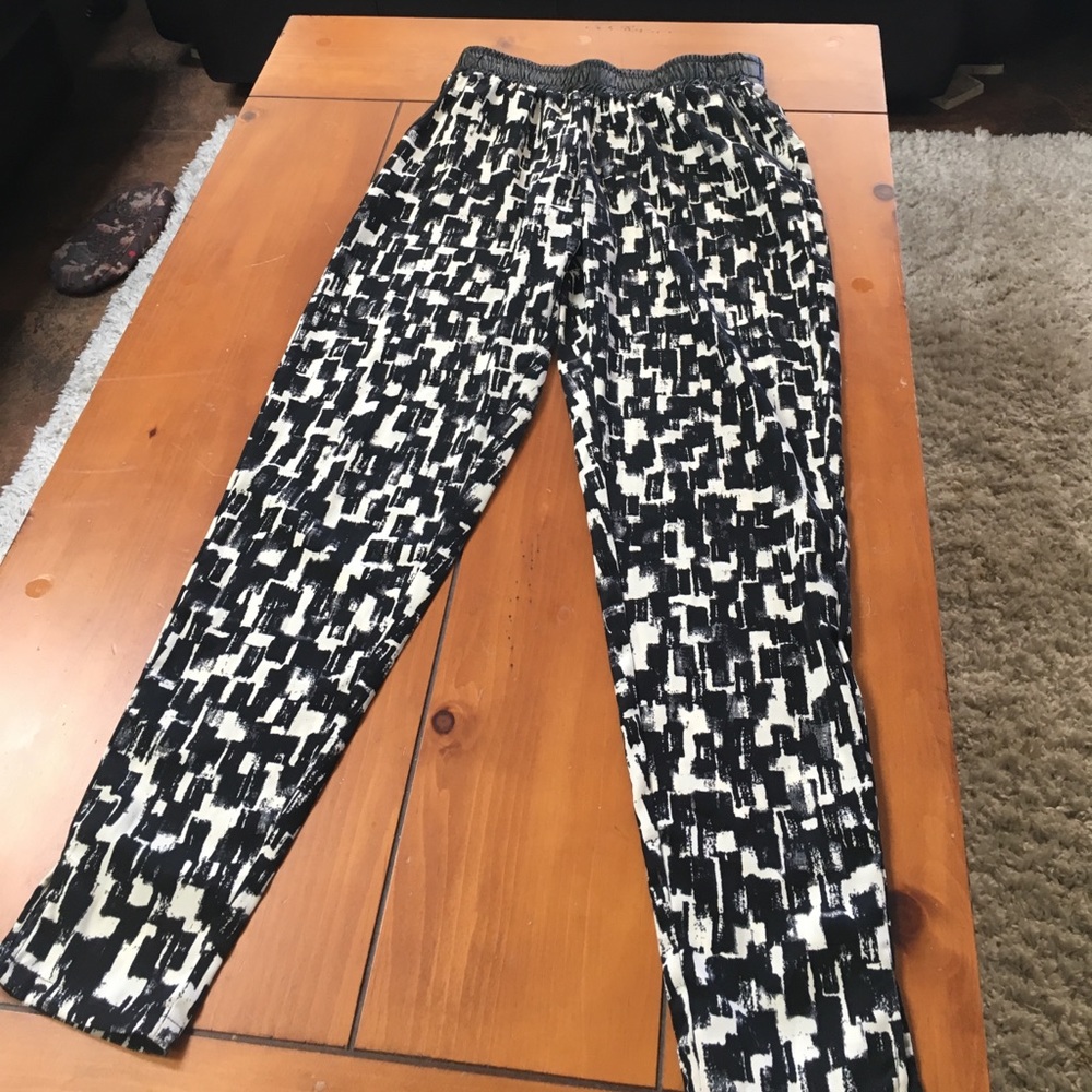 BLACK and WHITE MODERN JOGGERS TROUSERS PANTS