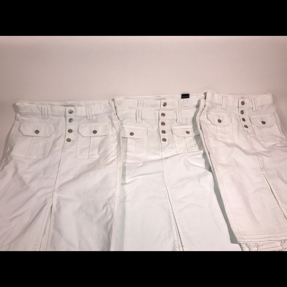 White 7 for all mankind pencil skit with distress
