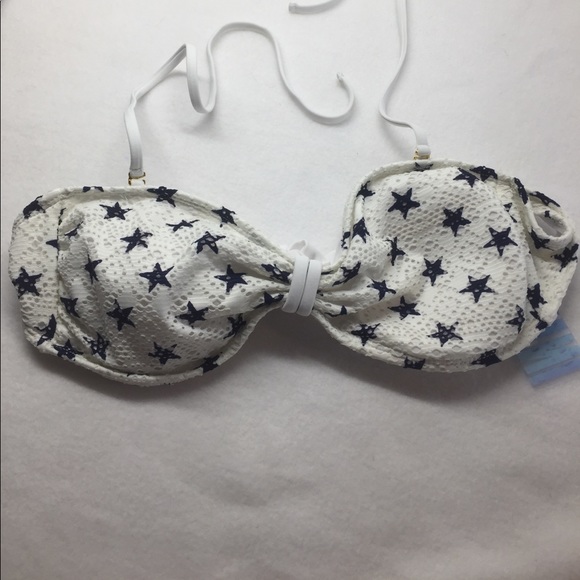 Navy/White Star Crochet Swim Top - Picture 3 of 4