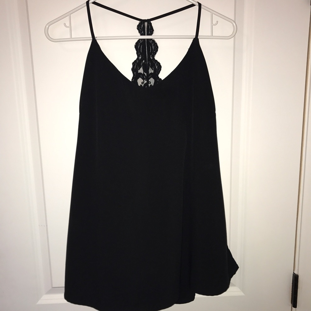 black tank top w lace back