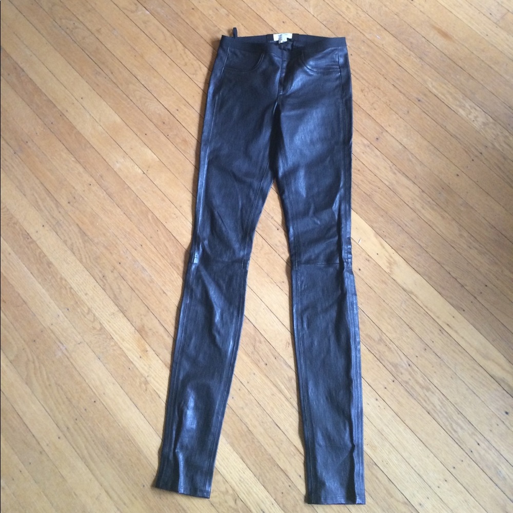 Helmut Lang Black leather skinny pants