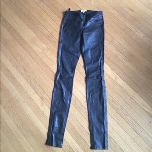 Helmut Lang Black leather skinny pants