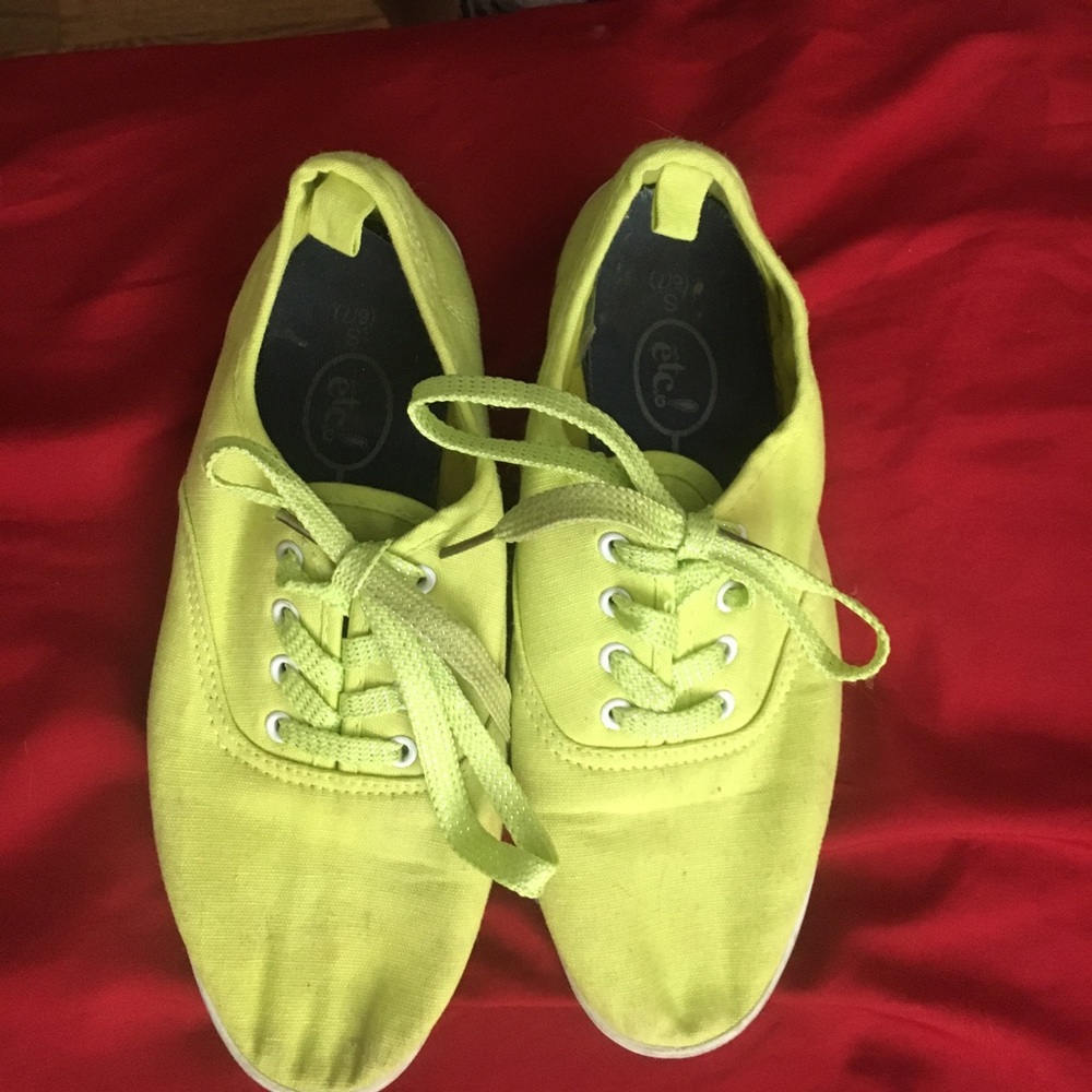 Lime green shoes