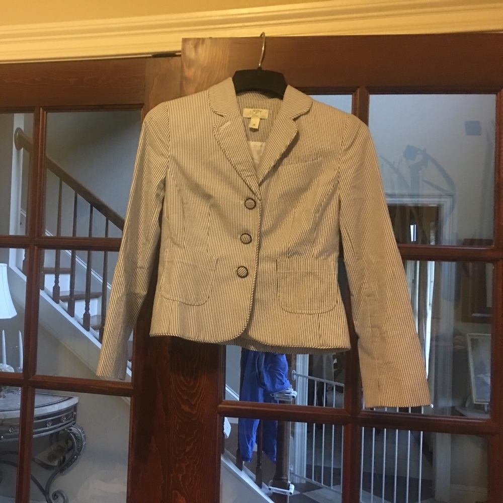 Suit blazer navy seersucker