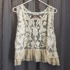 Crochet lace vest