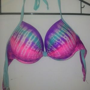 Pink & purple push up swim top