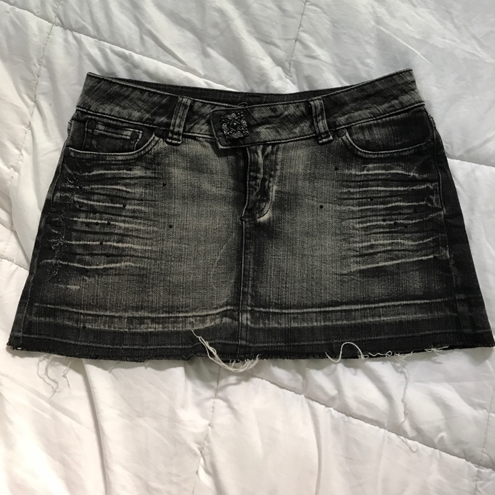 Black jean skirt