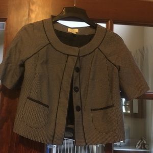 Navy and white gingham suit cape