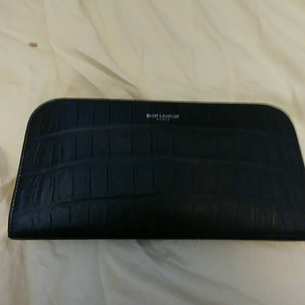Saint Laurent croc stamped wallet