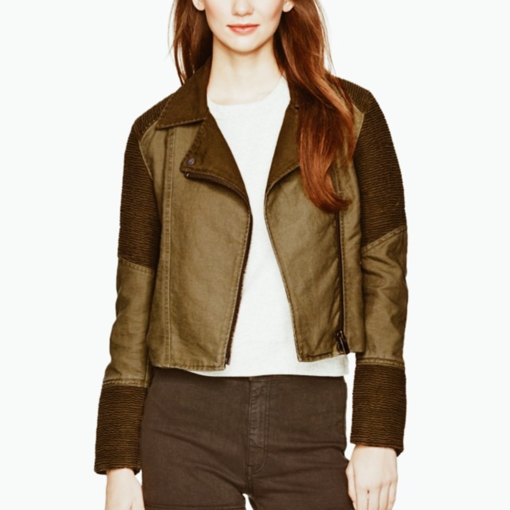 Aritzia Wilfred Free Linen Moto Jacket