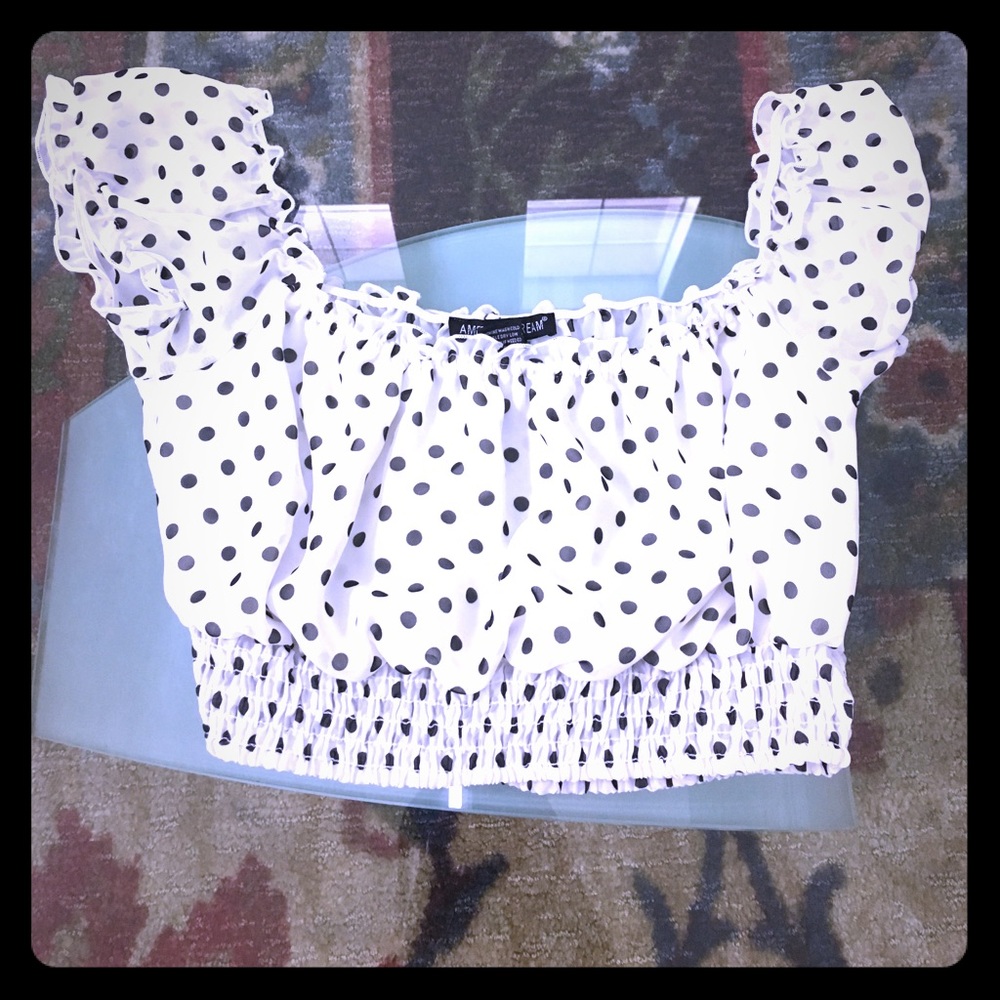 American Dream adorable pokadot belly shirt