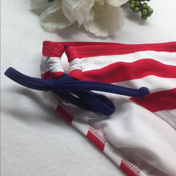 Red/White/Blue Stripe Swim Bottoms - Picture 4 of 4