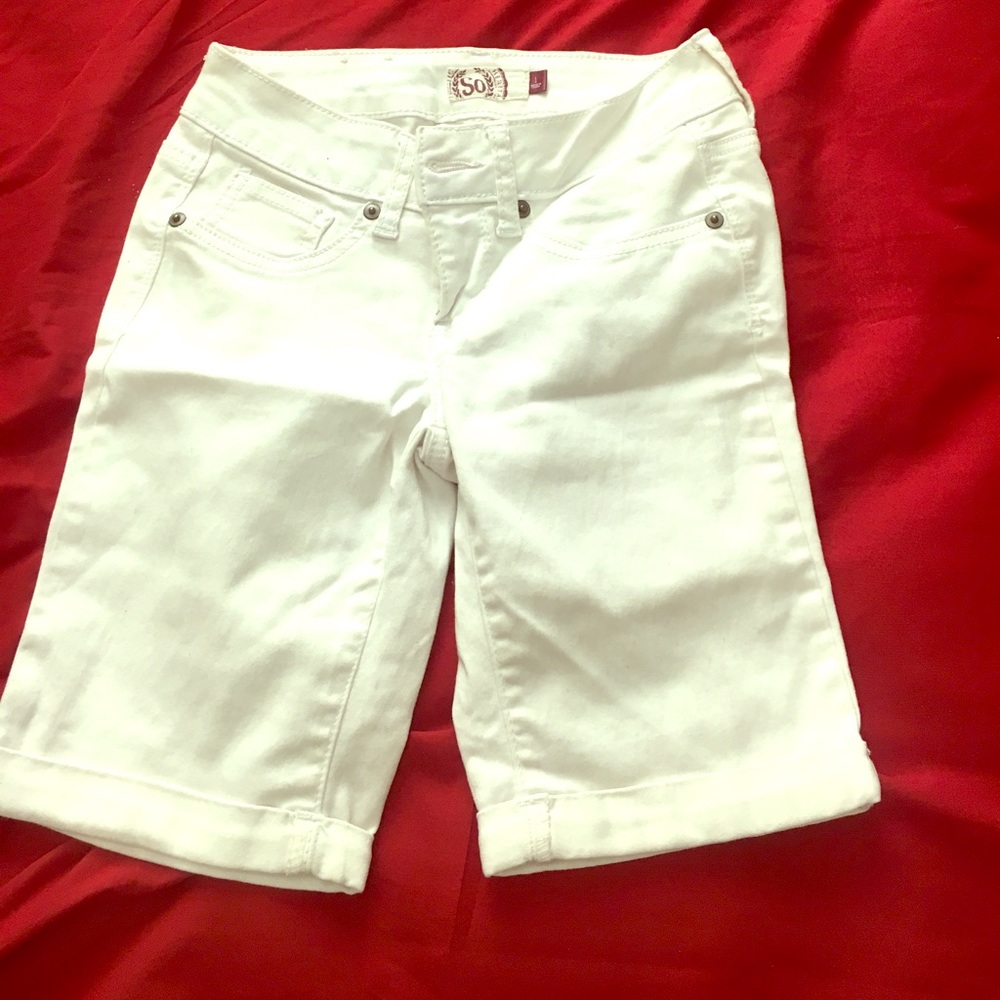 White denim shorts
