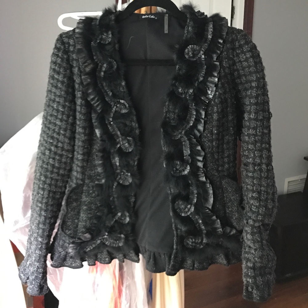 Cute wool & fur jacket size S