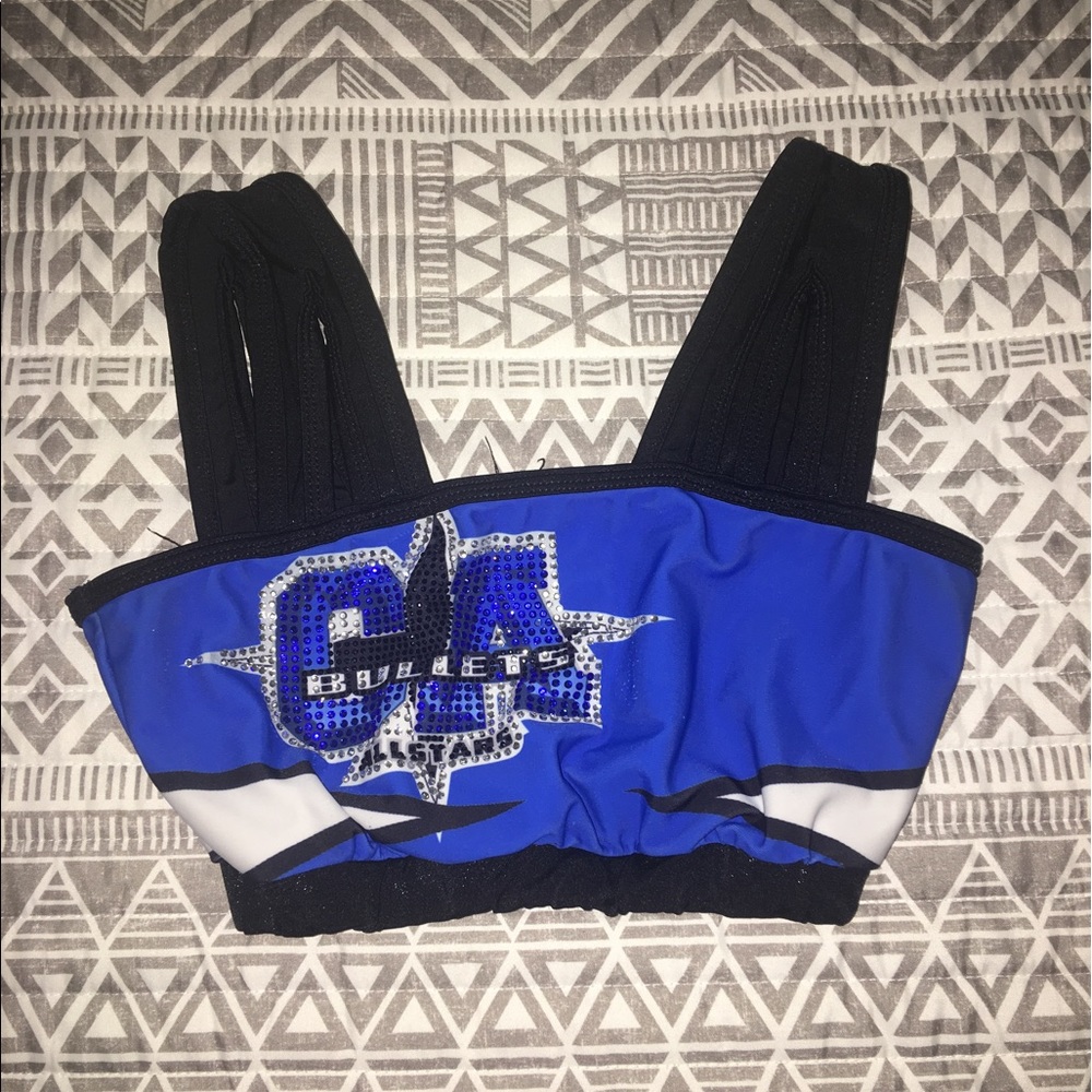 California Allstar cheer sports bra bling